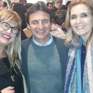 La Secretaria de Políticas Sociales, María Tarulli, junto al intendente Roberto Sánchez y la Senadora Silvia Elías de Pérez